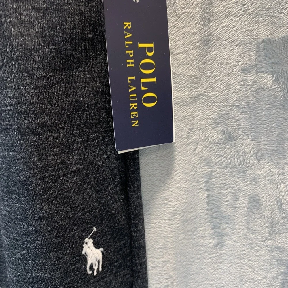 Polo Ralph Lauren Mens Double Knit Jogger Pants L Charcoal Gray Drawstring‎